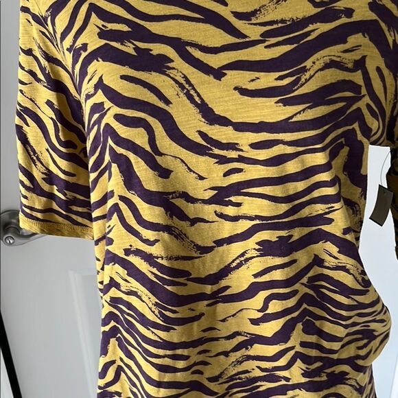 LOGO by Lori Goldstein Zebra and Print purple / Green NWOT oversized SZ M - Picture 3 of 6